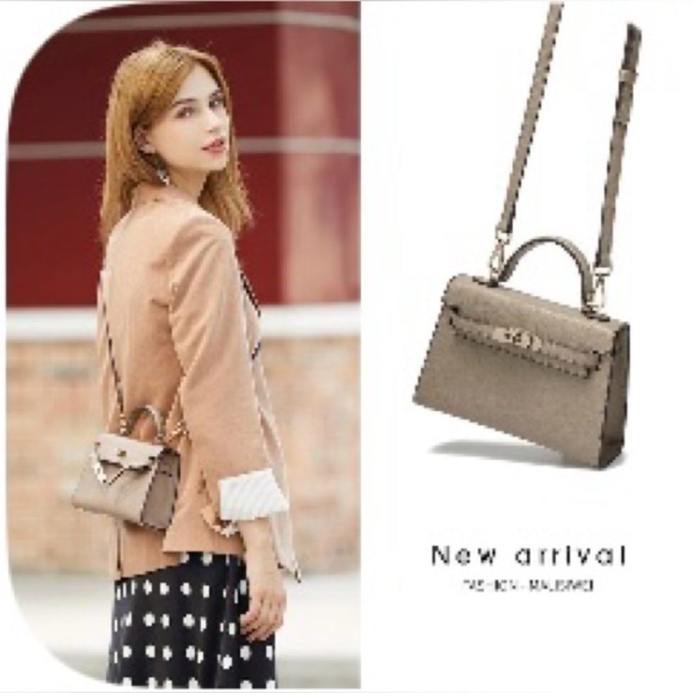 NWOT beige small top handle bag